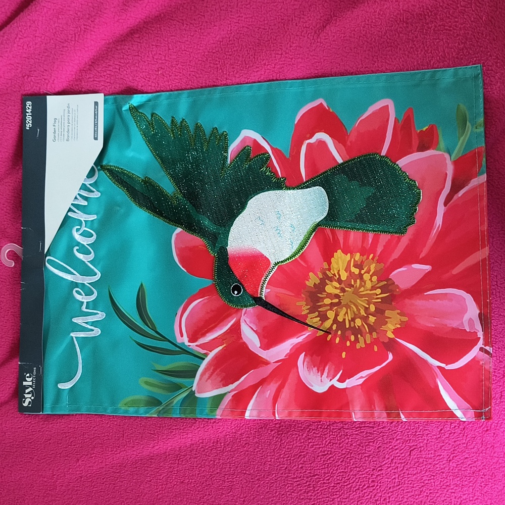 Hummingbird Garden Flag NEW